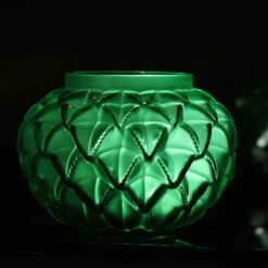 Lalique Languedoc 6" Vase, Green 9 Lalique Languedoc 6" Vase, Green -Household Products Shop 10488800 lq languedoc green h a1