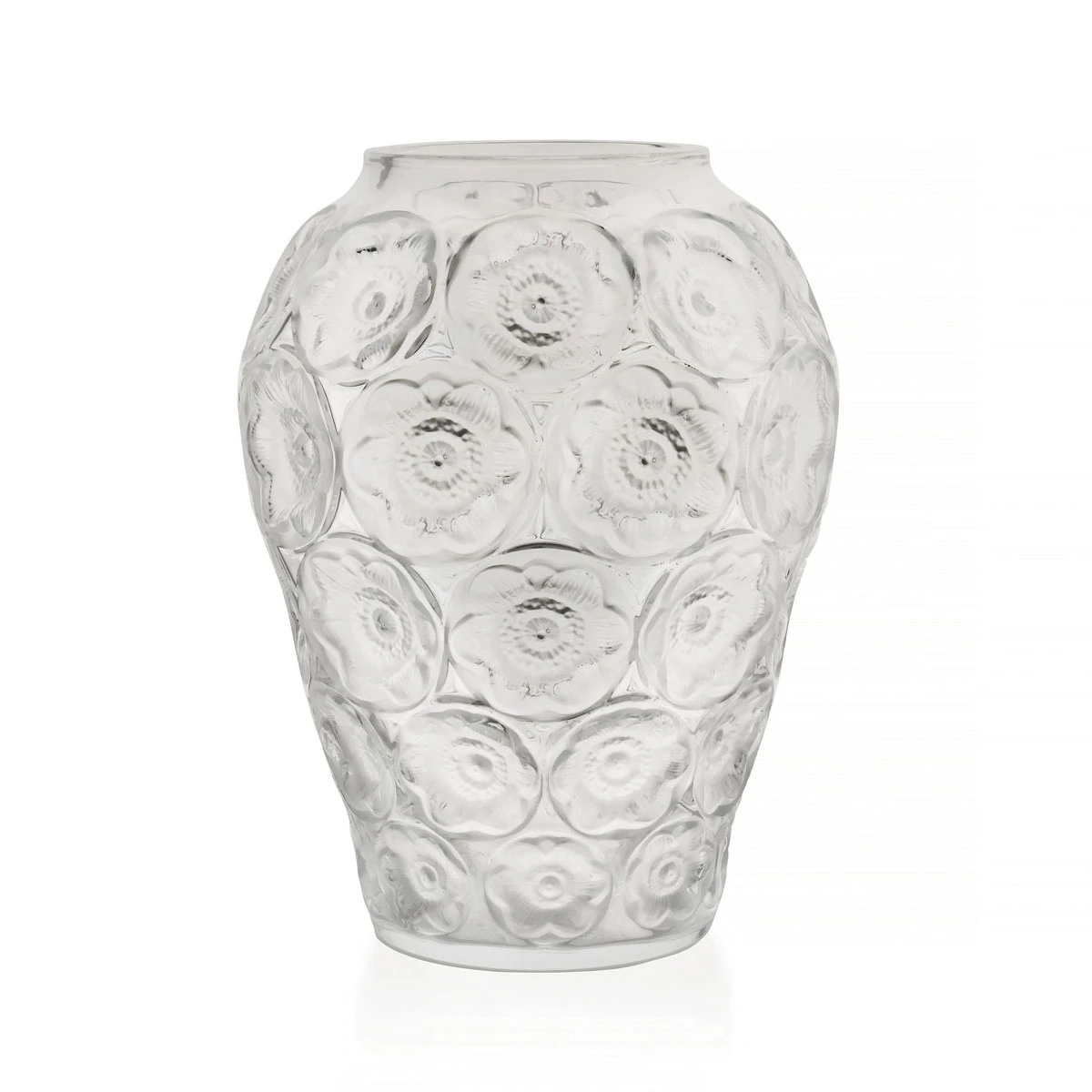 Lalique Anemones 13" Vase, Clear 3 Lalique Anemones 13" Vase, Clear