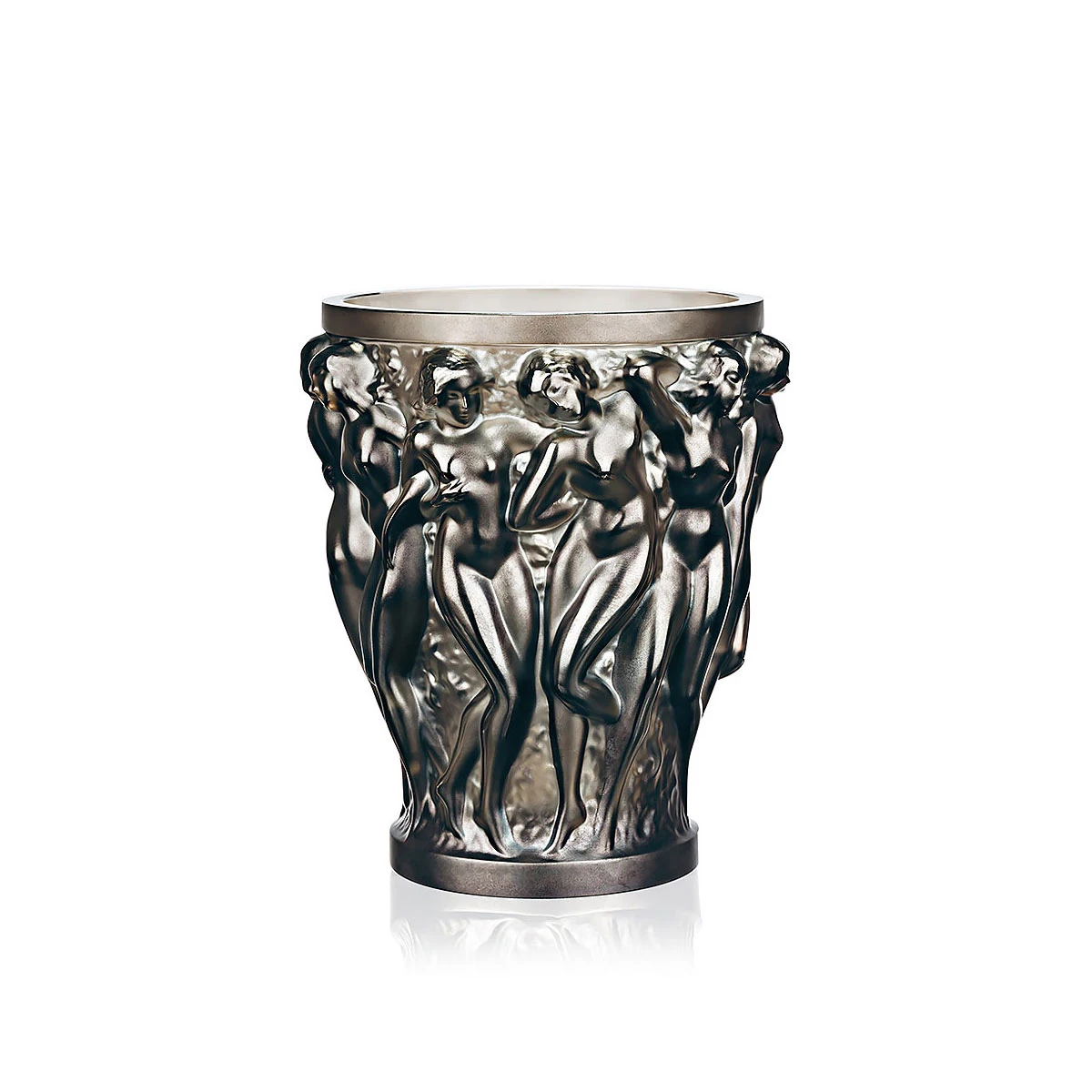 Lalique Bacchantes 9.5" Vase, Bronze 3 Lalique Bacchantes 9.5" Vase, Bronze
