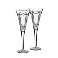 Waterford Crystal Wedding Toasting Flutes, Pair