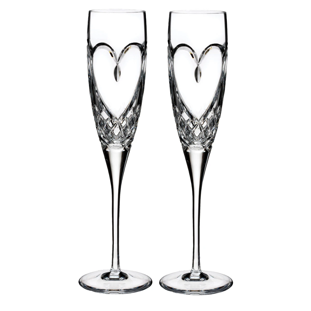 Waterford Crystal True Love Champagne Toasting Flutes, Pair 3 Waterford Crystal True Love Champagne Toasting Flutes, Pair