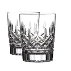 Waterford Crystal Lismore 12 Oz Double Old Fashion DOF Tumbler Glasses, Pair