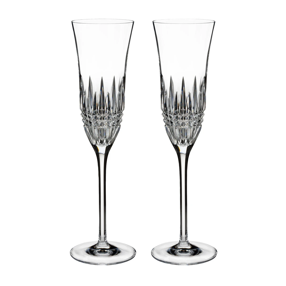 Waterford Crystal Lismore Diamond Essence Flute, Pair 3 Waterford Crystal Lismore Diamond Essence Flute, Pair