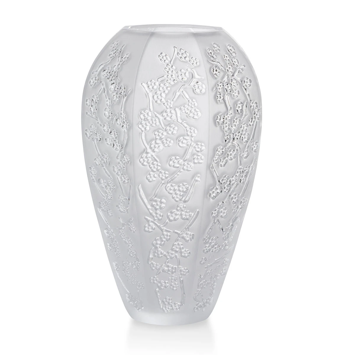 Lalique Sakura 7" Vase, Clear 3 Lalique Sakura 7" Vase, Clear