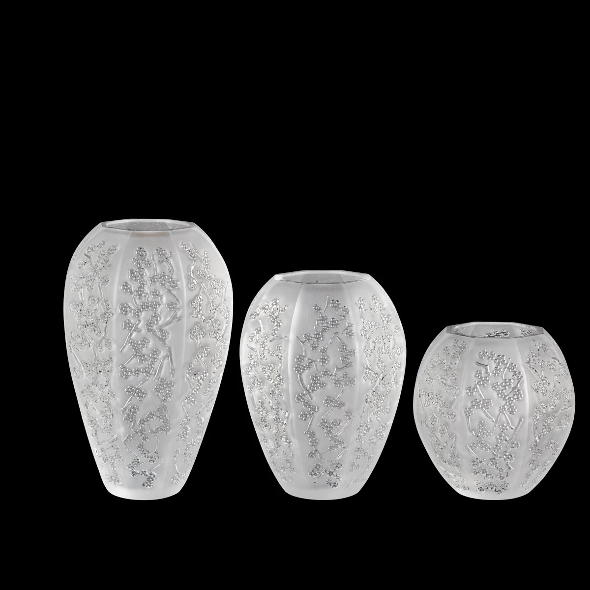 Lalique Sakura 7" Vase, Clear 4 Lalique Sakura 7" Vase, Clear - Image 2