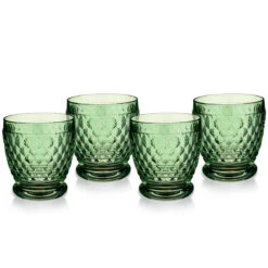 Villeroy And Boch Boston Colored Green Double Old Fashioned Glasses, Set Of 4