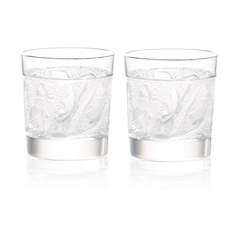Lalique Owl Old Fashioned Tumblers, Pair 4 Lalique Owl Old Fashioned Tumblers, Pair - Image 2