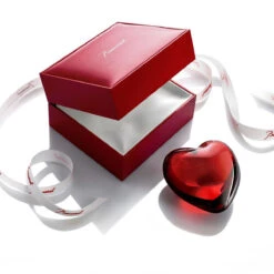 Baccarat Crystal, Puffed Cupid Heart, Ruby -Household Products Shop 1761585B a1