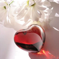 Baccarat Crystal, Puffed Cupid Heart, Ruby -Household Products Shop 1761585B a3