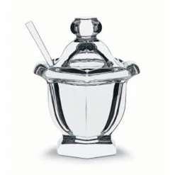 Baccarat Crystal, Missouri Mustard Jar With Spoon
