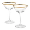 Aerin Sophia Gold Champagne Cocktail Coupe Glasses, Pair