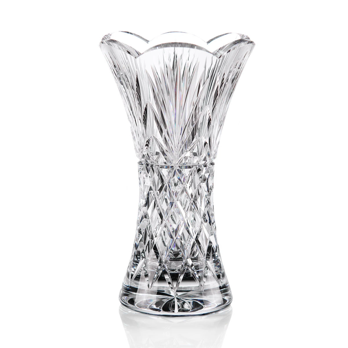 Cashs Ireland, Crystal Art Collection Annestown 8" Scalloped Vase 3 Cashs Ireland, Crystal Art Collection Annestown 8" Scalloped Vase