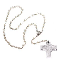 Cashs Ireland, Rosary Pearl Beads With St. Patrick's Crystal Cross