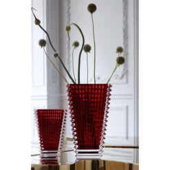 Baccarat Crystal Eye Rectangular 8" Vase, Red -Household Products Shop 2802298B a2