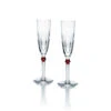 Baccarat Harcourt Eve Champagne Flutes, Red Knob, Pair -Household Products Shop 2807194B a1