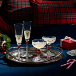 Baccarat Harcourt Eve Champagne Flutes, Red Knob, Pair -Household Products Shop 2807194B a5