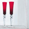 Baccarat Crystal, Mille Nuits Flutissimo Crystal Flutes, Red, Pair -Household Products Shop 2810596B 2810596B a1 1