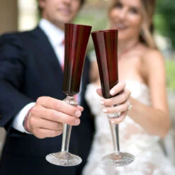 Baccarat Crystal, Mille Nuits Flutissimo Crystal Flutes, Red, Pair -Household Products Shop 2810596B a2