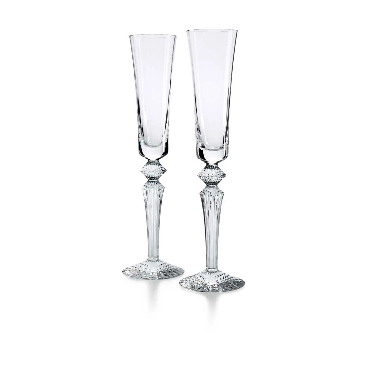 Baccarat Crystal, Mille Nuits Flutissimo Flutes, Clear, Pair 4 Baccarat Crystal, Mille Nuits Flutissimo Flutes, Clear, Pair - Image 2