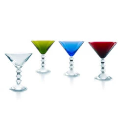 Baccarat Crystal, Vega Martini Glasses Color Set Of 4