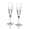 Baccarat Harcourt Eve Champagne Flutes, Blue Knob, Pair -Household Products Shop 2811092B a1