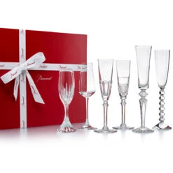 Baccarat Crystal, Cocktail Champagne Flutes Bubble Box, Gift Set Of Six