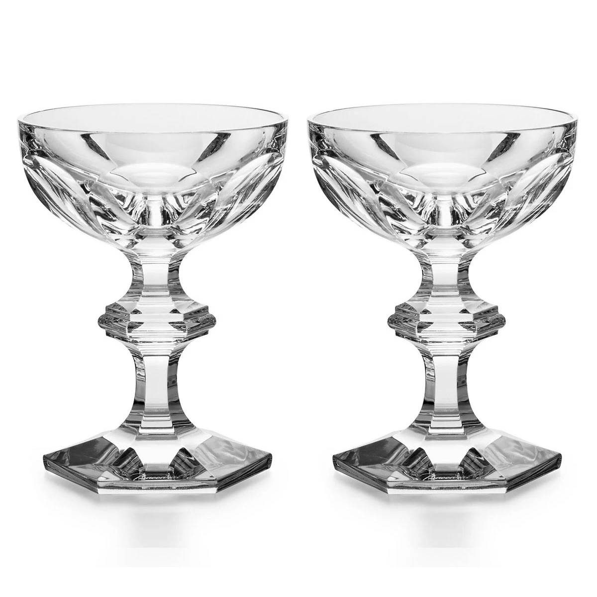 Baccarat Crystal, Harcourt 1841 Cocktail Saucer Champagne Coupe, Pair 3 Baccarat Crystal, Harcourt 1841 Cocktail Saucer Champagne Coupe, Pair