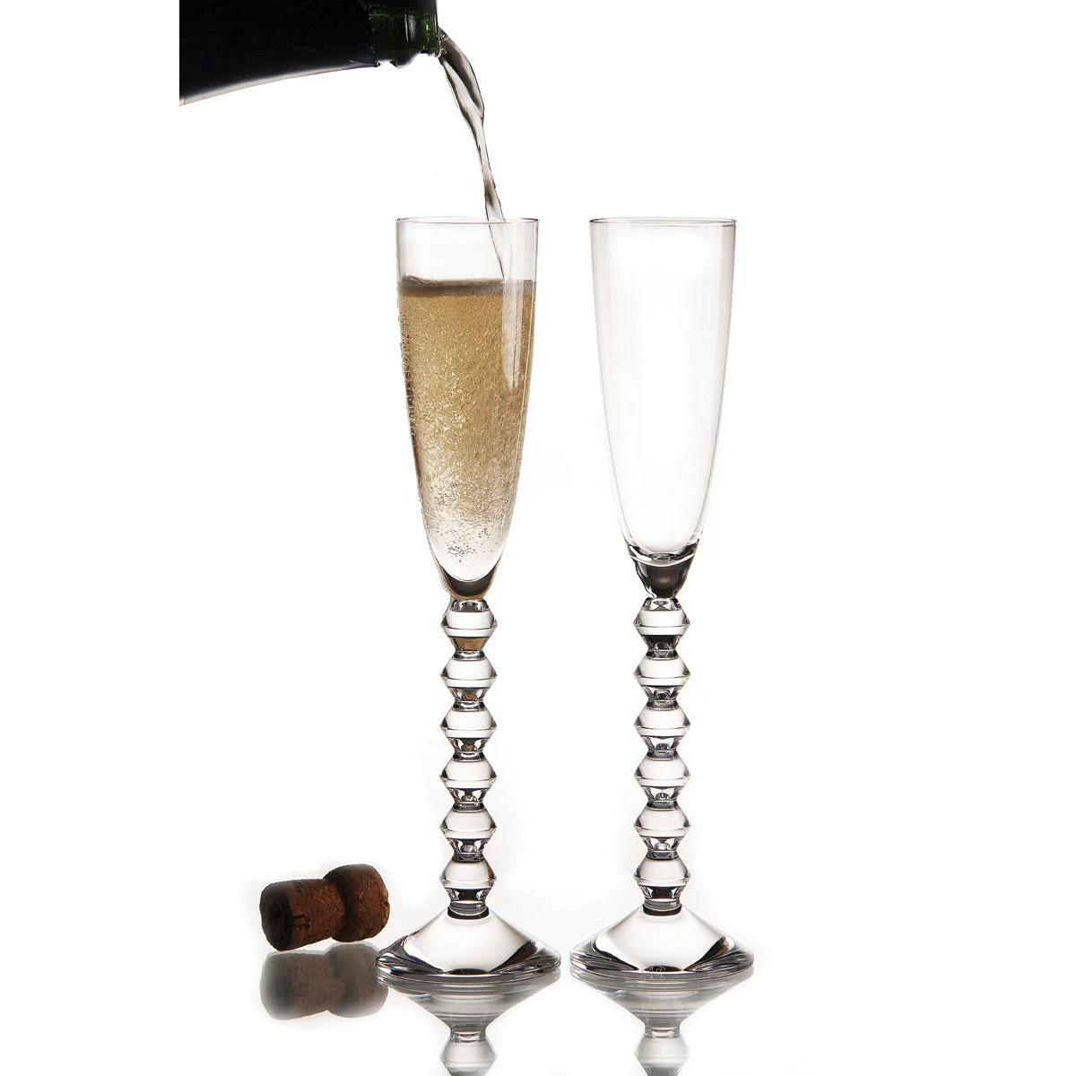 Baccarat Crystal, Vega Flutissimo Clear Crystal Flute, Pair 3 Baccarat Crystal, Vega Flutissimo Clear Crystal Flute, Pair