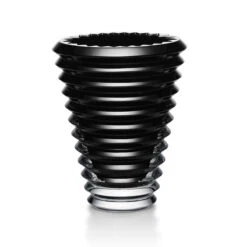 Baccarat Eye Vase Round 6" Black