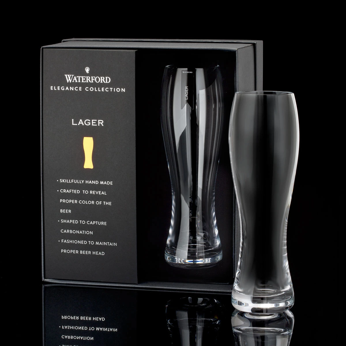 Waterford Crystal, Elegance Lager Glasses, Pair 5 Waterford Crystal, Elegance Lager Glasses, Pair - Image 3
