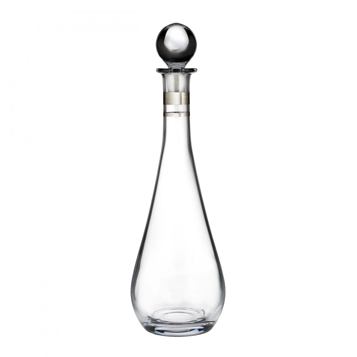 Waterford Crystal, Elegance Tall Crystal Decanter With Round Stopper, Platinum Band 4 Waterford Crystal, Elegance Tall Crystal Decanter With Round Stopper, Platinum Band - Image 2