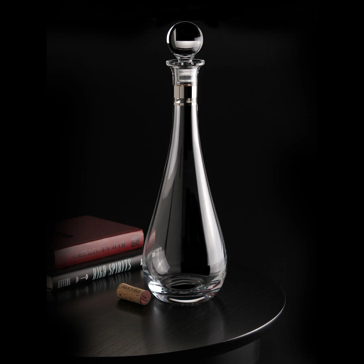 Waterford Crystal, Elegance Tall Crystal Decanter With Round Stopper, Platinum Band 5 Waterford Crystal, Elegance Tall Crystal Decanter With Round Stopper, Platinum Band - Image 3