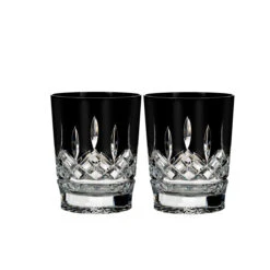 Waterford Lismore Black DOF Tumblers, Pair
