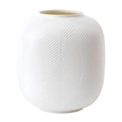 Wedgwood China 8.3" White Folia Rounded Vase