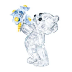 Swarovski Crystal Kris Bear With Forget-Me-Nots