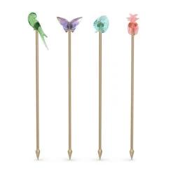 Swarovski Jungle Beats Cocktail Stirrers Andoki, Set Of 4