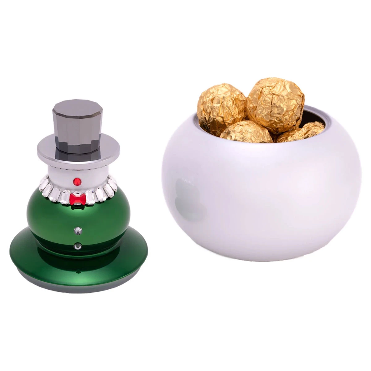 Swarovski Holiday Cheers Candy Bowl Snowman 4 Swarovski Holiday Cheers Candy Bowl Snowman - Image 2
