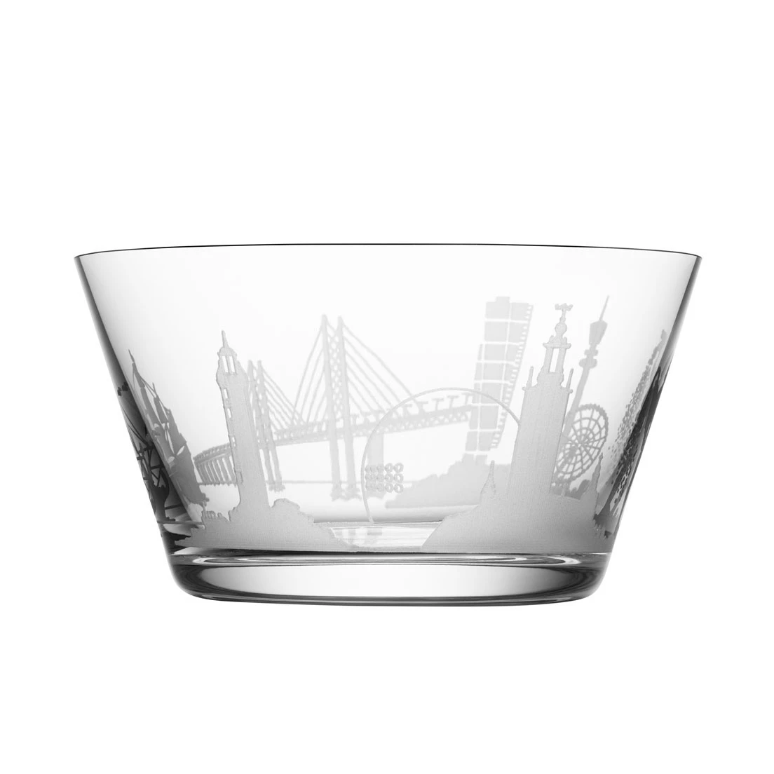 Orrefors Crystal, 5.12" Sweden Cities Crystal Bowl 3 Orrefors Crystal, 5.12" Sweden Cities Crystal Bowl