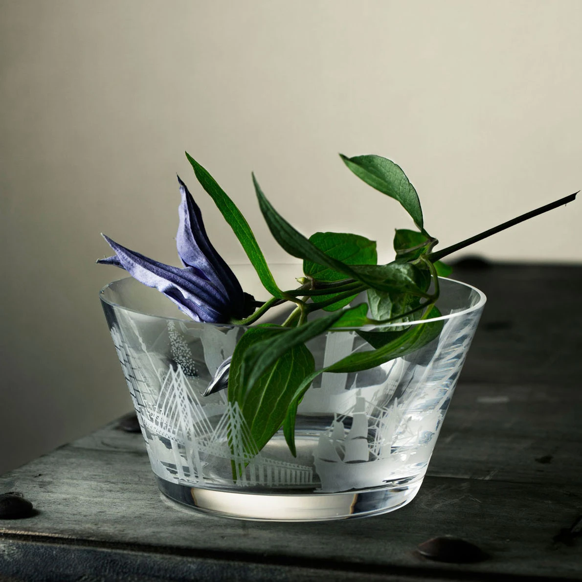 Orrefors Crystal, 5.12" Sweden Cities Crystal Bowl 4 Orrefors Crystal, 5.12" Sweden Cities Crystal Bowl - Image 2