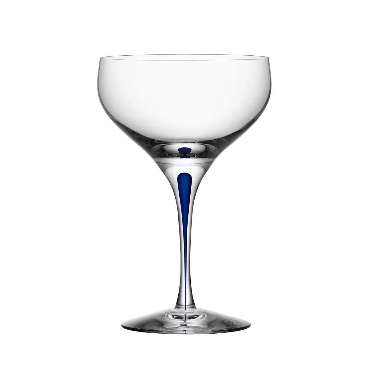 Orrefors Intermezzo Blue Saucer Coupe Champagne Cocktail Glass, Single 3 Orrefors Intermezzo Blue Saucer Coupe Champagne Cocktail Glass, Single
