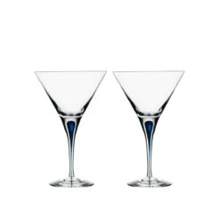 Orrefors Crystal, Intermezzo Blue Martini, Pair
