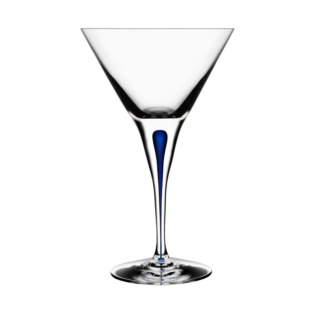 Orrefors Crystal, Intermezzo Blue Crystal Martini, Single 3 Orrefors Crystal, Intermezzo Blue Crystal Martini, Single