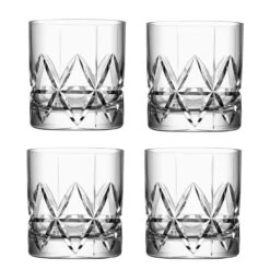 Orrefors Crystal, Peak Crystal DOF Tumbler, Set Of Four