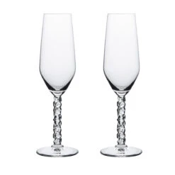 Orrefors Carat Champagne Flutes Pair