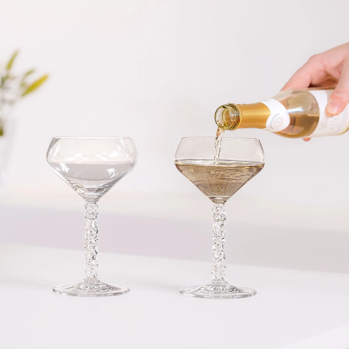 Orrefors Carat Coupe Cocktail, Pair 4 Orrefors Carat Coupe Cocktail, Pair - Image 2