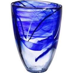 Kosta Boda 8" Contrast Crystal Vase, Blue -Household Products Shop 7041012 a1