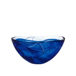 Kosta Boda Contrast 13 3/4" Crystal Bowl, Blue
