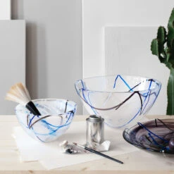 Kosta Boda Contrast 9" Crystal Bowl, White