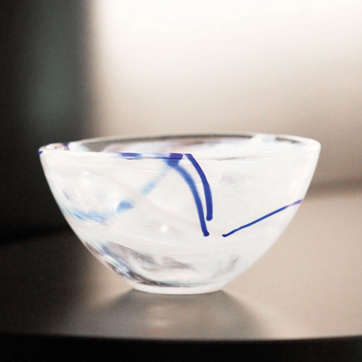 Kosta Boda Contrast 9" Crystal Bowl, White 4 Kosta Boda Contrast 9" Crystal Bowl, White - Image 2