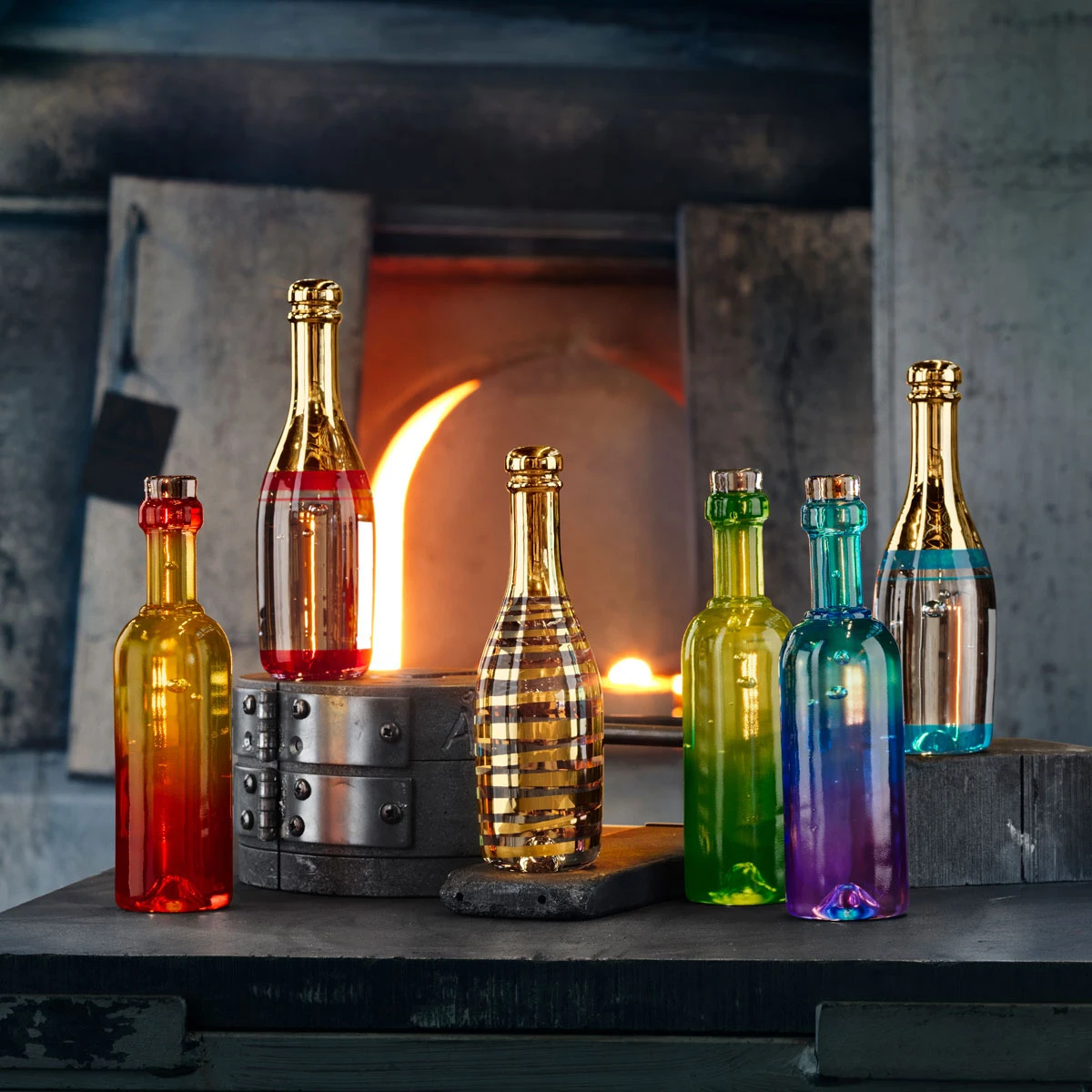 Kosta Boda Celebrate Crystal Champagne Bottle, Gold 3 Kosta Boda Celebrate Crystal Champagne Bottle, Gold